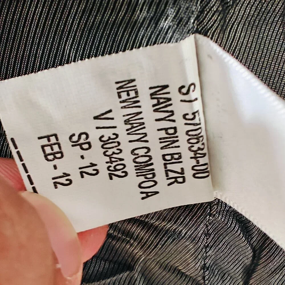Banana Republic Men's Sport Coat Blazer Three Button Dark Navy‎ Striped Wool 46R